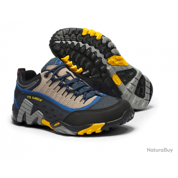 Chaussures homme , randonnes ou trekking, gris/jaune/bleu, tailles 40  45.