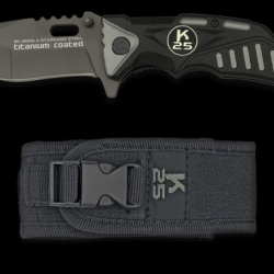 Couteau pliant  K25 FOS Noir/gris Lame 8.7 cm 18105-A07