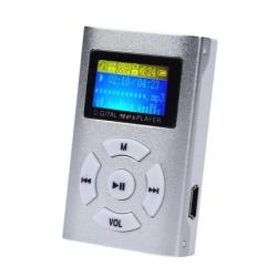 Mini lecteur MP3 USB Argent avec écran Port Micro sd (carte mémoire non incluse)