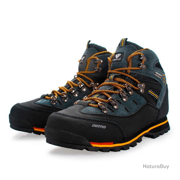 Chaussures montantes, montagne/trekking, gris/orange, tailles 39  46.