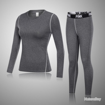 Ensemble pyjama legging 2 pièces gris clair femme grande taille | La Halle