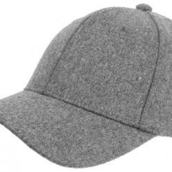 Casquette Baseball Laine Gris Perle en Feutre Chaude et Tendance Neva Taille unique Gris