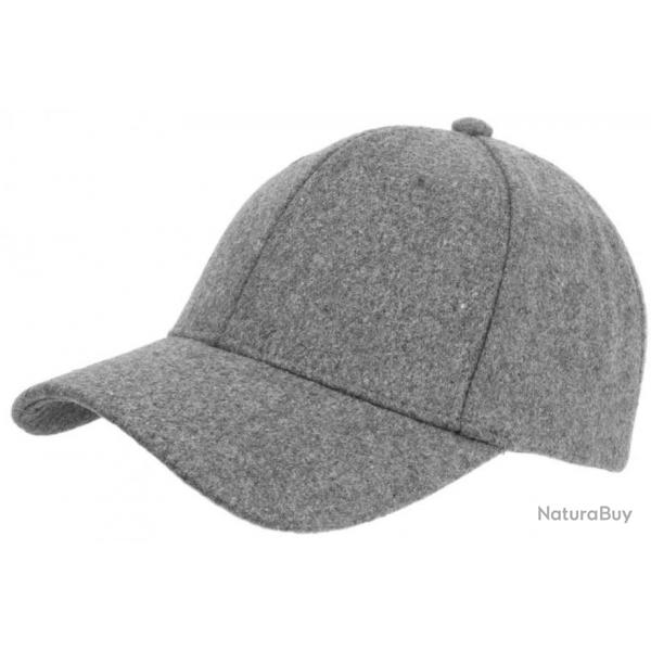 Casquette Baseball Laine Gris Perle en Feutre Chaude et Tendance Neva Taille unique Gris