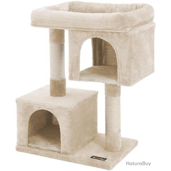 Arbre  chat colonne en sisal pour aiguiser les griffes 2 niches luxueuses maison de jeu meubles po