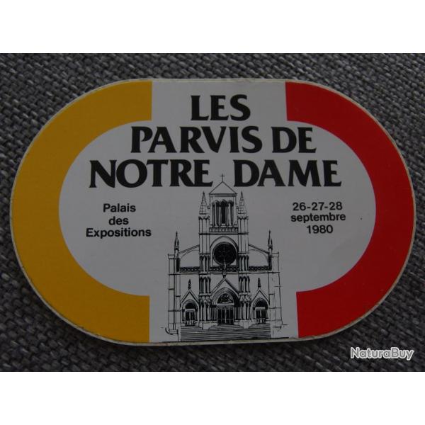Les Parvis de Notre Dame 1980 autocollant vintage 10,50 cm