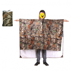 Poncho imperméable, multifonction camouflage feuille.