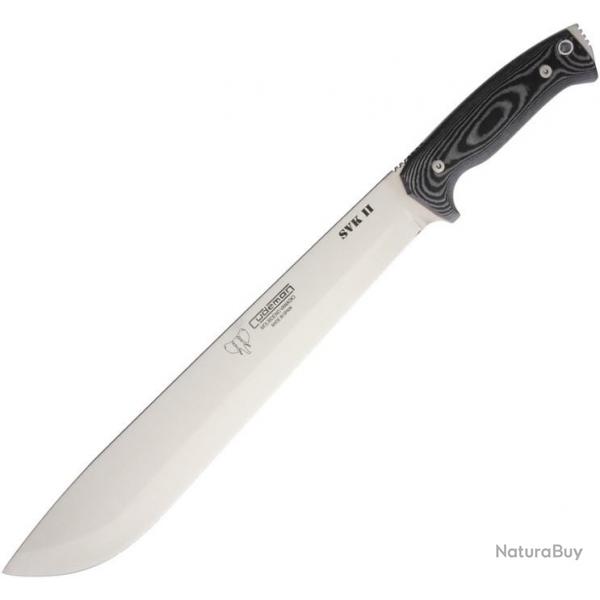 Machette SVK II Made in ESPAGNE Lame en acier inox Manche en Micarta Etui en Cuir CUD252M07