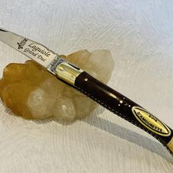 Magnifique et rare: Couteau de poche Laguiole Grand Duc manche en amourette.