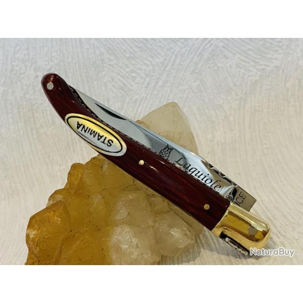 Magnifique et rare: Couteau de poche Laguiole Grand Duc manche stamina rouge n2.