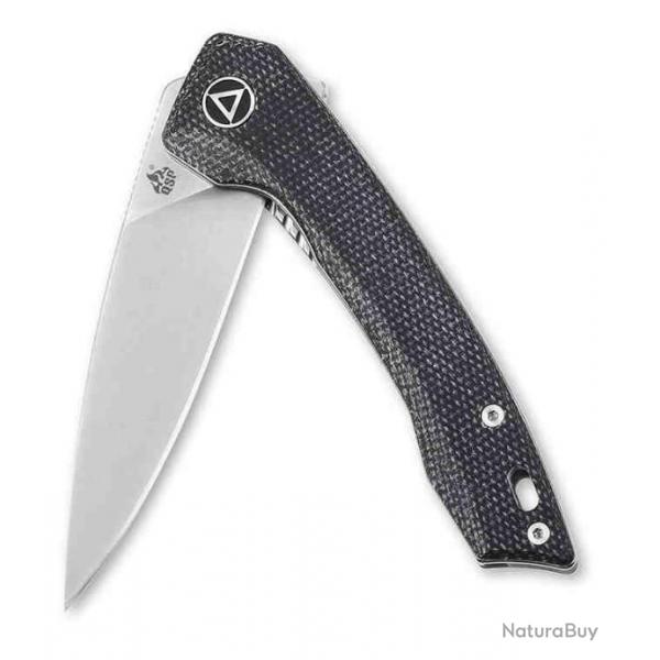 Couteau QSP Knife Leopard Black Lame Acier 14C28N Manche Micarta Ball Bearings QS135B