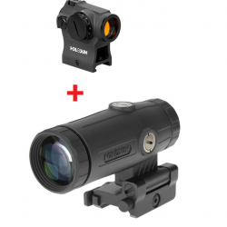 PACK - Holosun Red Dot HHE403R réticule Gold + Magnifier HHM3X