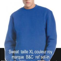 Lot de 3 SWEATS marque B&C bleu roi  XL