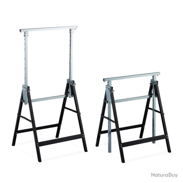 Set de 2 tréteaux télescopiques acier 200 kg 13_0002898