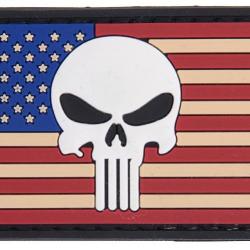 PATCH PVC DRAPEAU USA SKULL