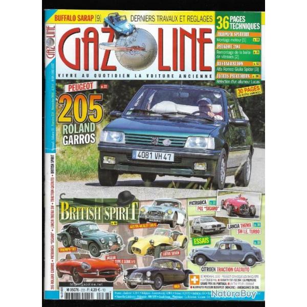 gazoline 238 , peugeot 205 roland garros, citroen traction gazogne , lancia thema sw, british spir