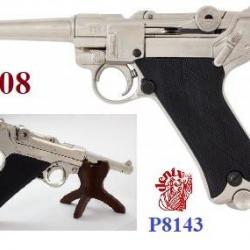 Réplique  Pistolet  LUGER  P08 Parabellum  Nikelé  * 25.5 cm  *