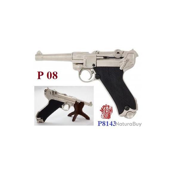 Rplique  Pistolet  LUGER  P08 Parabellum  Nikel  * 25.5 cm  *