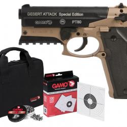 Pistolet CO2 Gamo PT-80 Desert Attack kit