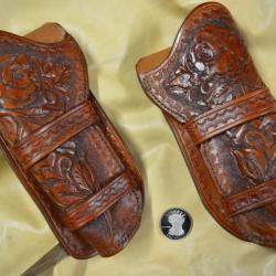 Lot 2 Holsters en cuir pour Revolver colt 1873 droitier et gaucher