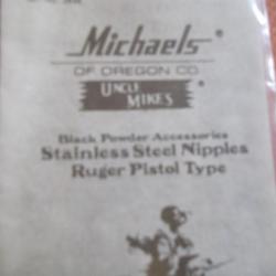 6 cheminées Michaels n°  2866 acier inox  pour Ruger Old Army et Thompson Seneca et Patriot