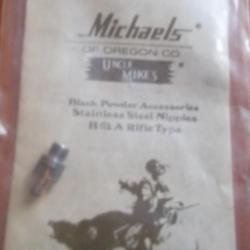 cheminée Michaels n°  2867 acier inox   pour fusil  Hopkins et Allen filetage 1/4  X 32