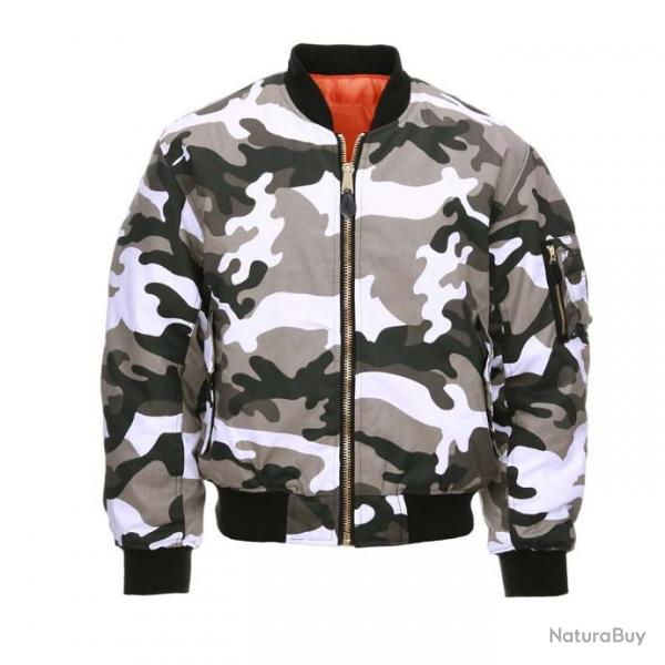 Bomber camouflage   - COULEUR CAMOUFLAGE URBAN - reversible  - taille : S = 42   - 1214031