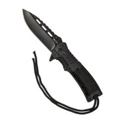 Couteau pliant One-Hand Paracord avec Silex Mil-Tec - Noir
