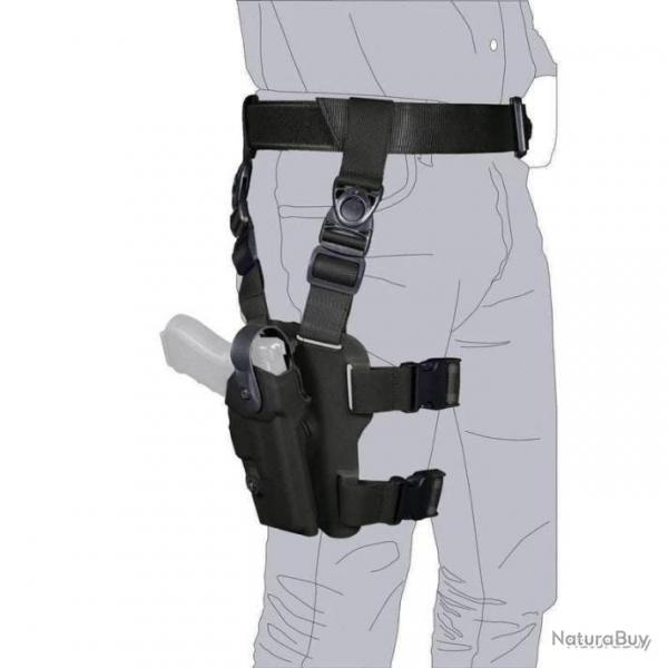 Holster de cuisse Vega PTP Noir Glock Droitier