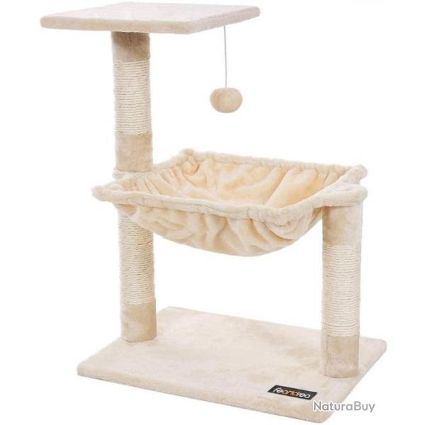 Arbre  chat griffoir niches colonnes renforces 70 cm beige 12_0000155