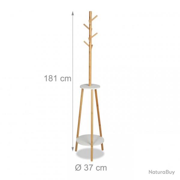 Portemanteau tagre meuble de rangement entre en 181 cm bois bambou 13_0002303