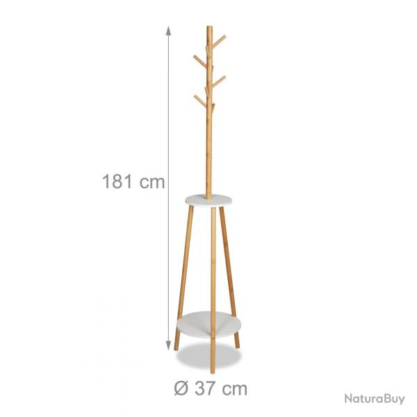 Portemanteau tagre meuble de rangement entre en 181 cm bois bambou 13_0002303