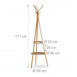 Porte-manteau meuble de rangement entrée 171 cm en bambou 13_0002194