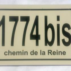numéro de rue et nom de rue personnalisé plaque pvc format 100 x 150 mm fond IVOIRE
