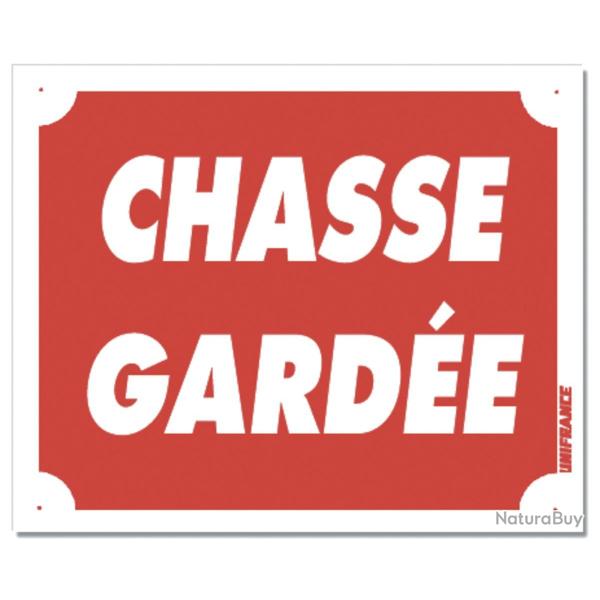 PANNEAU CHASSE GARDE ROUGE ALUMINIUM 30CM X 25CM