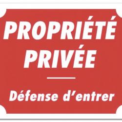 PANNEAU PROPRIÉTÉ PRIVÉE - DÉFENSE D'ENTRER ROUGE ALUMINIUM 30CM X 25CM