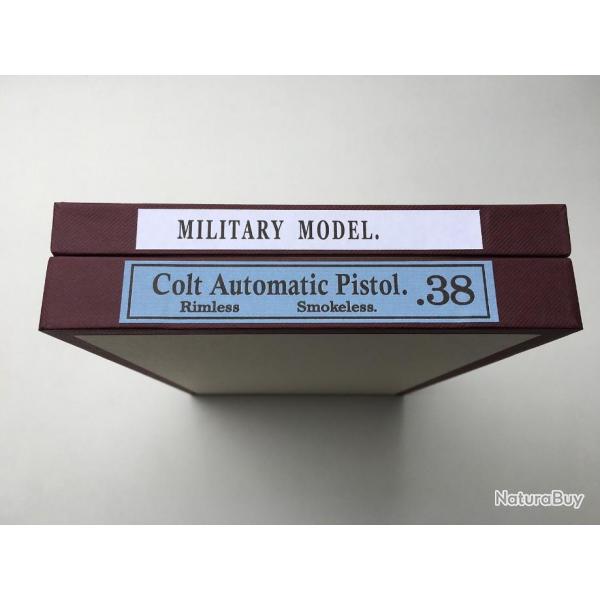 Boite pour Colt 1902 Military Model .38 Automatic Colt Pistol 38 ACP Reproduction fait main