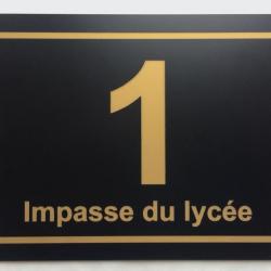 panneau numéro de maison et nom de rue personnalisé plaque pvc format 200 x 300 mm fond NOIR