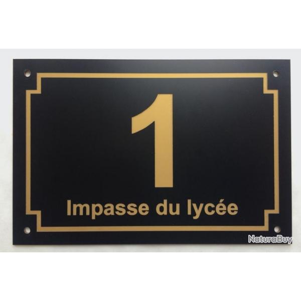 panneau numro de maison et nom de rue personnalis plaque pvc format 200 x 300 mm fond NOIR
