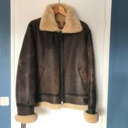 BLOUSON BOMBARDIER AVIATEUR  EN MOUTON RETOURNÉ
