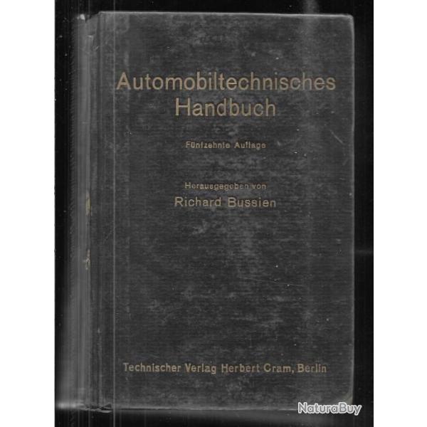 automobiltechnisches handbuch richard bussien 1942 , technique automobile mcanique gnrale motos
