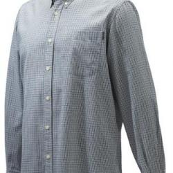 Chemise Beretta Wood button down white green check manches longues