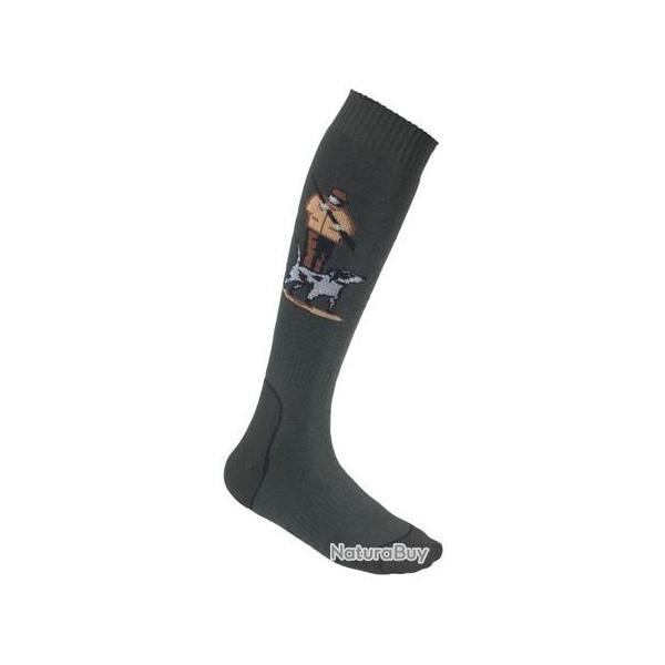 Chaussettes Mi-bas Estex ouverture Kaki P. 39/42