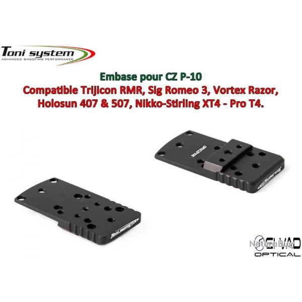 Embase TS pour CZ P10 Version B - Compatible Trijicon RMR, Vortex Razor, Holosun 407C & 507C