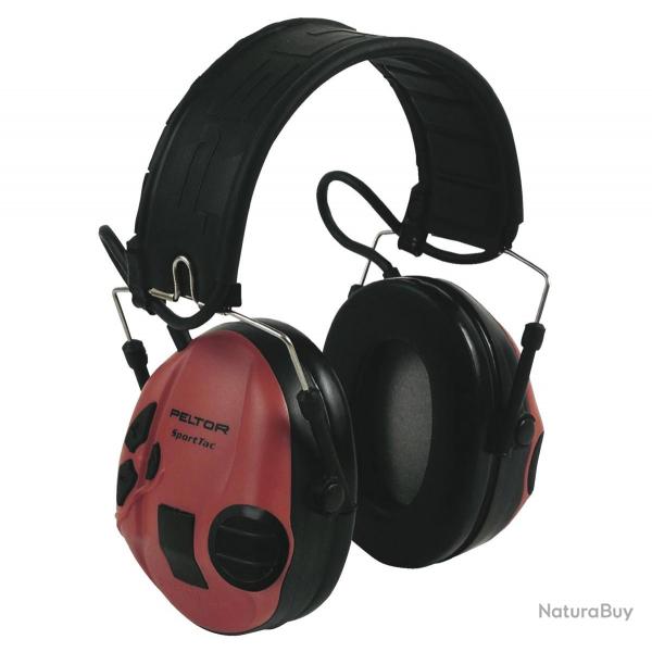 CASQUE LECTRONIQUE PELTOR SPORT TAC NOIR/ROUGE