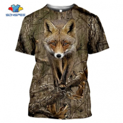 Tee-shirt mixte renard camo , taille de S à 5XL.