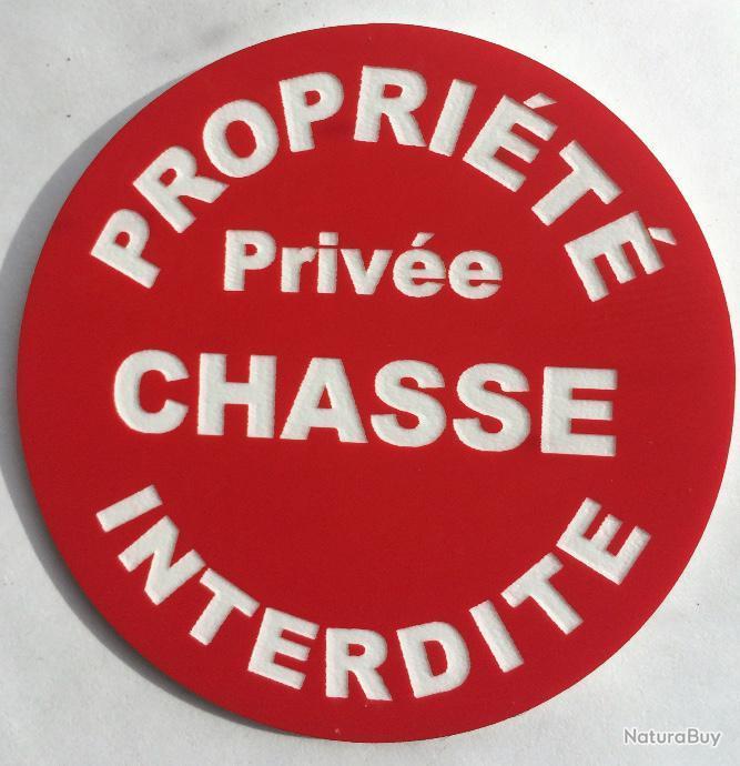 AUA SIGNALETIQUE - Cartello 'Propriété Privée Chasse Interdite' - PVC 1,5mm, 330 Mm - Segnale Proprietà Privata Caccia Vietata
