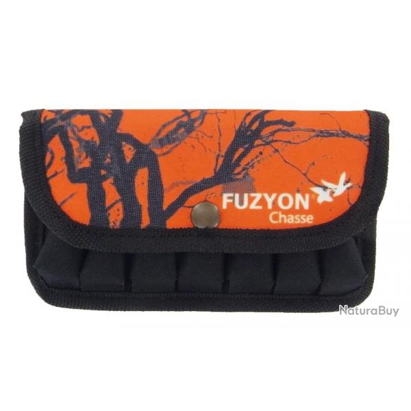 Pochette ceinture pour 7 cartouches | Camo Orange fluo | Fuzyon Chasse