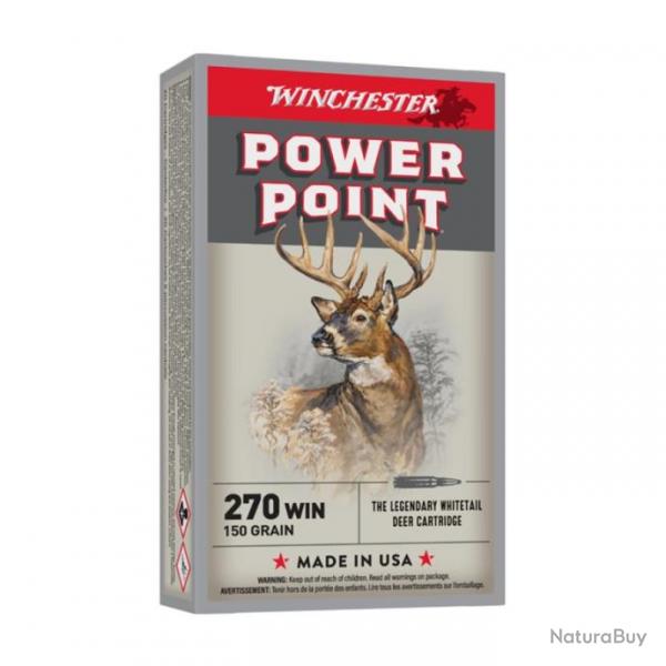 20 CARTOUCHES WINCHESTER POWER POINT 150GR CAL 270WIN