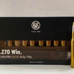 20 CARTOUCHES RWS EVO 154GR CALIBRE 270W