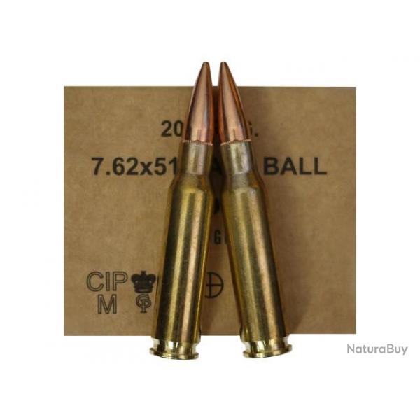 Boite de 20 mun. Cal. 308 Win FMJ 147gr GGG